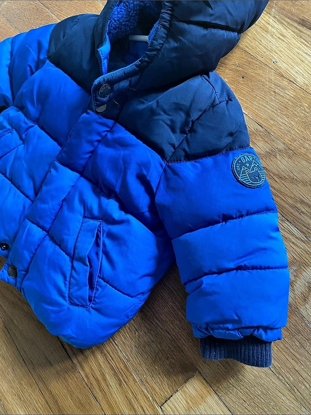 Gap Baby Blue Hooded Puffer Jacket